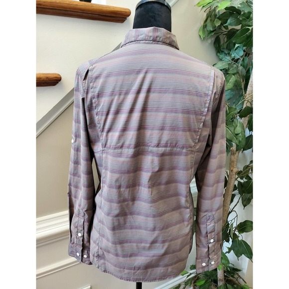 Columbia Women's Gray Polyester Collared Long Sleeve Buttons Down Casual Shirt M - Picture 7 of 10